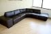 Contemporary Dark Brown Leather Corner Sectional Sofa