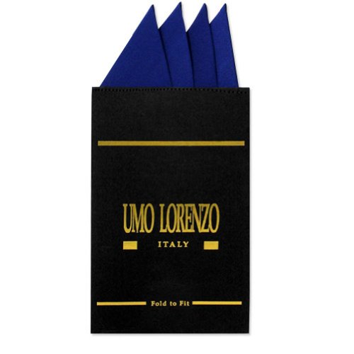 Men's Silk Solid Hanky Card by Umo Lorenzo in Royal Blue