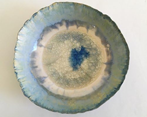 Ceramic One-of-a-Kind Art Bowl With Crackle Glass Glaze