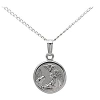 Sterling Silver Children's Guardian Angel Pendant, 13