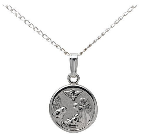 Sterling Silver Children's Guardian Angel Pendant, 13