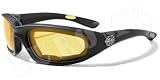 Produkt-Bild: CHOPPERS Bikerbrille 2W Schwarz Linse Gelb / Motorradbrille / Sonnenbrille
