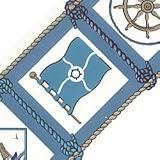 Blue Nautical Wall Border - Ocean Room Decor - Wallpaper Border