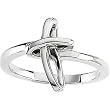14K White Gold Cross Ring