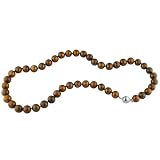 Sterling Silver Dyed Chocolate Freshwater Cultured Pearl Necklace, 18