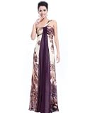 Ever Pretty Printed One Shoulder Ruching Chiffon Long Evening Gown 09356