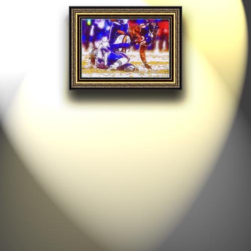 Completely Handpainted American Football Sport Painting, Custom Order FL4993, Oil on Canvas, with Option to Paint Jerry, Brett & Co. from Any Other Favorite Photograph or Picture, Unframed, Size 18'' x 27
