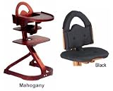 Svan High Chair from Scandinavian Child with Infant Kit and Cushion, Black Cushion with Mahogany Wood