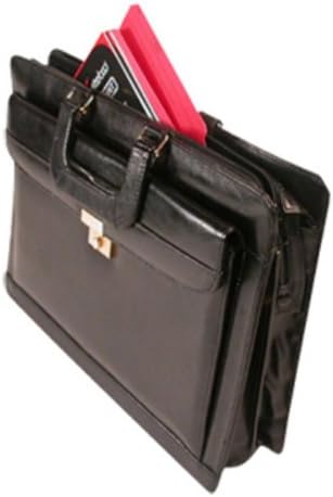 Drop Handle Front Leather Briefcase Color: Black
