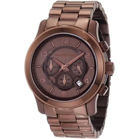 Michael Kors MK8204 Watch, Men's Chronograph Brown Plated Stainless Steel Bracelet: Watches