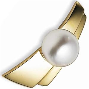 14Kt Yellow Gold Lustrous Pearl Brooch