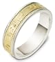 6mm cable two-tone wedding band ring (14K Gold)