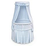 White Elite Oval Bassinet with Blue Furry Dot... by CutieBeauty