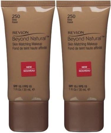 Beyond Natural Skin Matching Makeup SPF 15 #250 DEEP (PACK OF 2 TUBES) BY REVLON