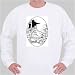 Sweatshirt with aspect, "black and white", vista, panorama, woods, trees, construction, scene, California, architecture, prospect, building, landscape X-Large White