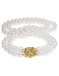 8x8.5mm AAA Quality Double Strand Japanese Akoya saltwater cultured pearl necklace 17" and 18"