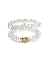 7.5x8mm AAA Quality Double Strand Japanese Akoya saltwater cultured pearl necklace 17" and 18"