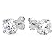 .925 Sterling Silver Cubic Zirconia Stud Earrings