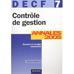 Contr�le de gestion DECF 7 : Annales 2005