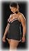 Dreamgirl Women's Candy Stripe Babydoll with Panty,Black,1X/2X