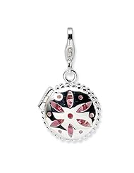 Sterling Silver Swarovski Element/Enamel Compact with Lobster Clasp Charm