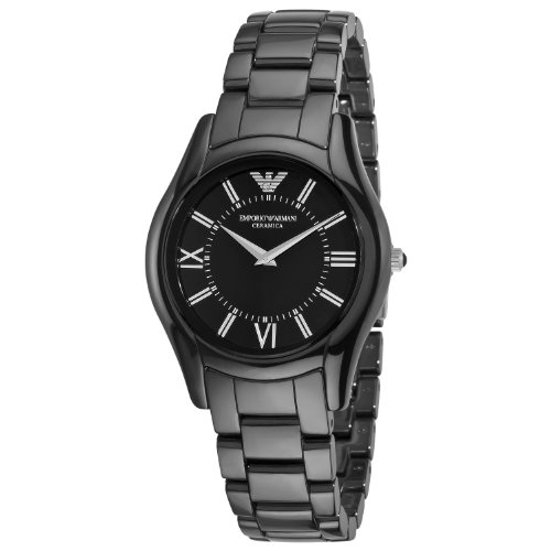 Emporio Armani AR1441 - Reloj analógico de cuarzo para mujer, correa de cerámica color negro