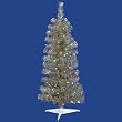 3' Pre-Lit Champagne Artificial Pencil Tinsel Christmas Tree - Clear Lights