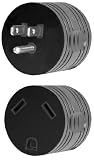 Voltec 16-00500 Round Park Power Adapter, 15 Amp to 30 Amp, Black