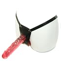 Doc Johnson Pink Jelly Dildo 7 Inch Dong and Black Leather Strap On Harness