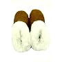 Alpaca Leather Bootie Slippers with Fur Lining - Chestnut Suede