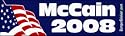 John McCain 2008 - Presidential Election Bumper Stickers (Medium 10x2.8 in.)