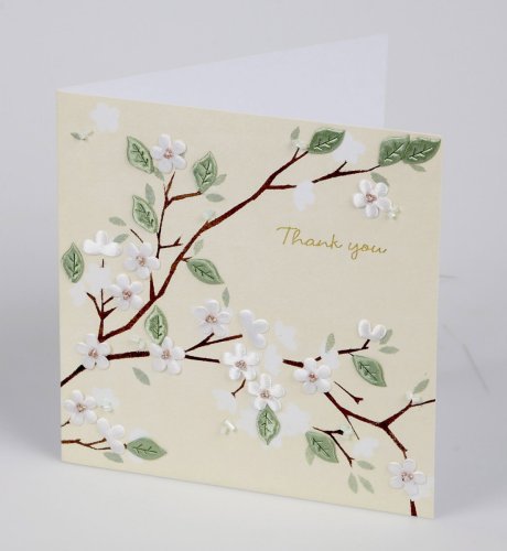 Ribbon Blossom Thank You Card