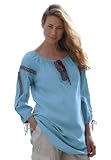Embroidered gauze peasant shirt