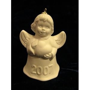 #!Cheap 2007 Annual Dated Goebel Angel Bell Ornament - White - 32nd Edition