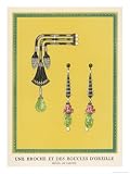 Egyptian-Style Jewellery by Cartier, a Brooch and Earrings Art Giclee Poster Print, 36x48 by AllPosters.com