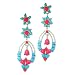 Flower Decorated Acrylic Chandelier Dangle Earrings