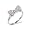 Eve's Addiction Sterling Silver CZ Bow Tie Ring, 8