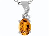 0.86 cts Genuine Citrine Pendant - 14kt White or Yellow Gold LIFETIME WARRANTEE