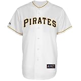 MLB Men's Pittsburgh Pirates Garrett Jones White Home Short Sleeve 6 Button Synthetic Replica Baseball Jersey Spring 2012  (White, Large)