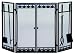 3 Fold Black Wrought Iron Screen W/ Filigree Doors Too