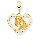 14k Disney Jasmine Heart Lobster Clasp Charm - JewelryWeb