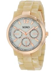 XOXO Womens XO5513 Horn Color Bracelet with Rose Gold Case Watch