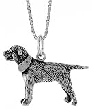 Sterling Silver 3/4 (19mm) Tall Labrador Retriever Pendant