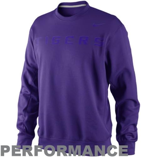 LSU Tigers KO Performance Purple Fleece Crew Sweatshirt (Small)