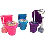 Sour Flush Candy - Toilet with Candy Plugers and Powder Dip 3 Pack