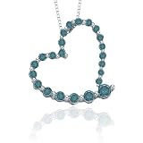 10k White Gold Blue Diamond Journey Heart Pendant (1/4 cttw), 18