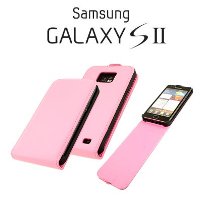 Flip-Case Handy Klapp Tasche Samsung I9100 Galaxy SII S2 Pink Schutzhülle Case Handytasche Etui Cover Schutz Hülle Bag NEU