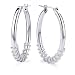 Sterling Silver Polished Oval Hoops Earrings w/Springs