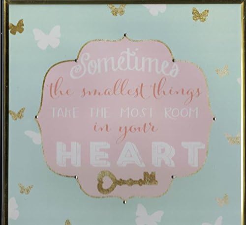 Inspirational Wall Art: Sometimes The Smallest Things... - Beautiful &amp; Nostalgic Colors, Super Light Weight Wall Art, Easy To Hang Up, Mini Rhinestones, Vintage Look, Pastel Colors, Heart