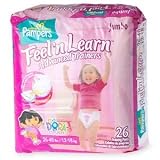 Pampers Feel 'n Learn Girls,26-40lbs,Jumbo Pk,4Pkx26ea